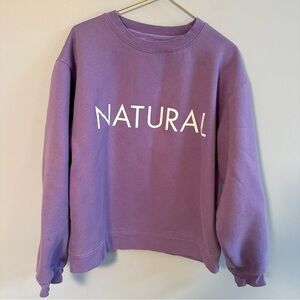 BRUNETTE THE LABEL Girl's "NATURAL" Sweatshirt Lavender PURPLE Size M/L